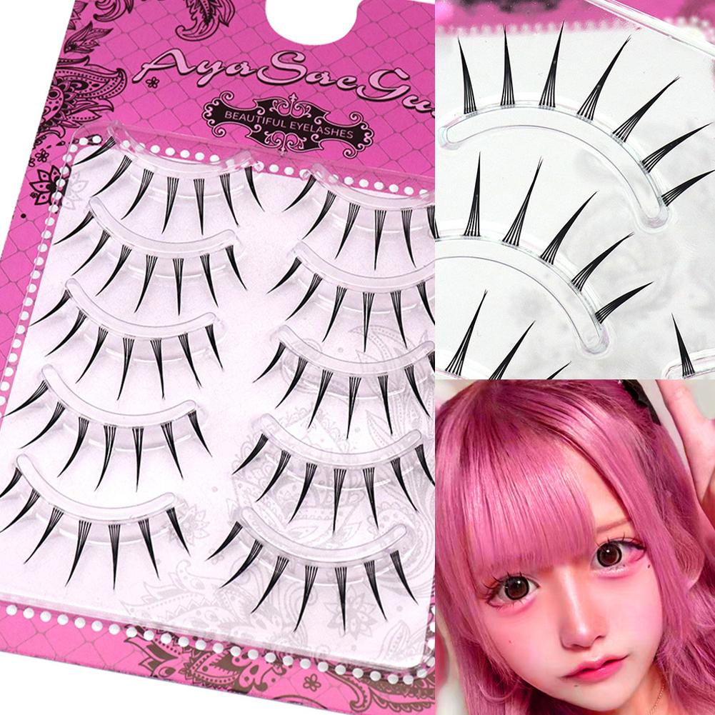 Eyelash Extension Doll Eye - Einteilige künstliche Wimpern mit schwarzem Stiel,