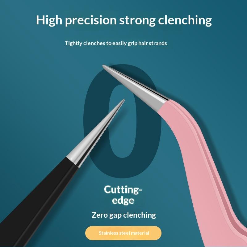 Lash Extension Tweezers - Neue 1-teilige Edelstahl-Wimpernverlängerungspinzette mit Gebogenem und