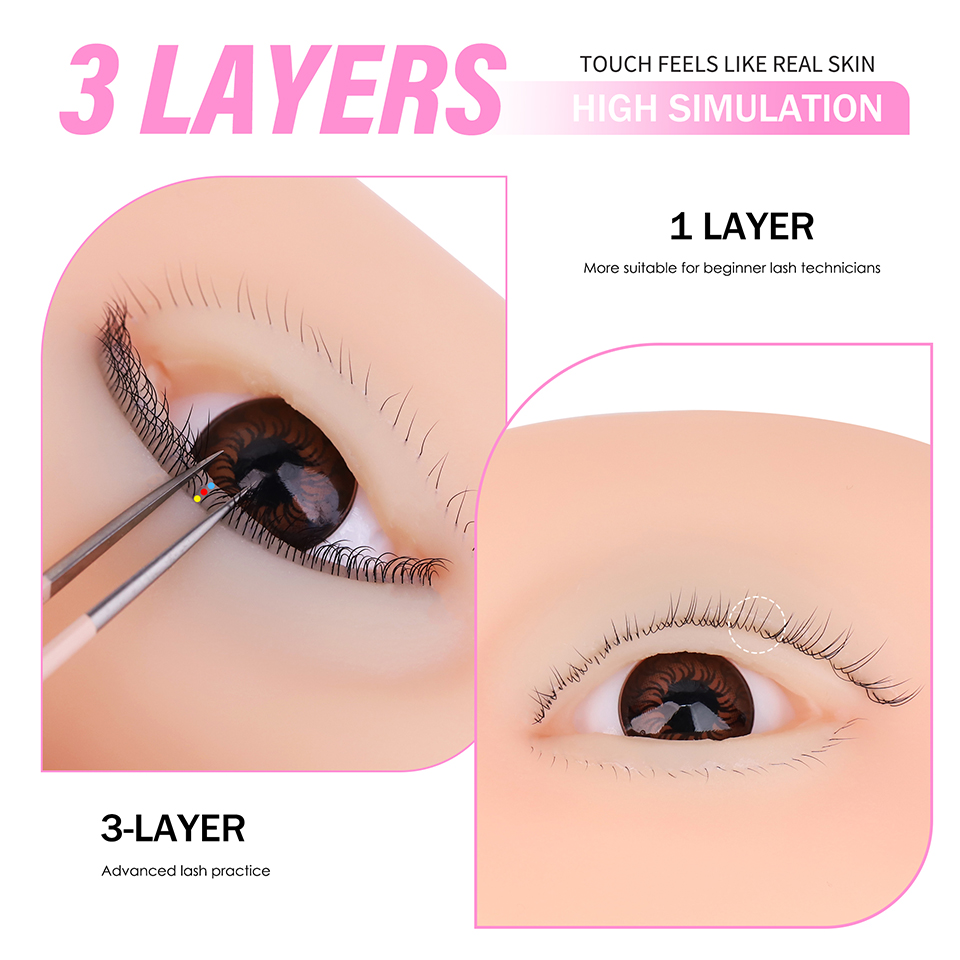 3-Schicht-Silikon-Augenmodell  – Eyelash Extension Model Bewertung und Preis