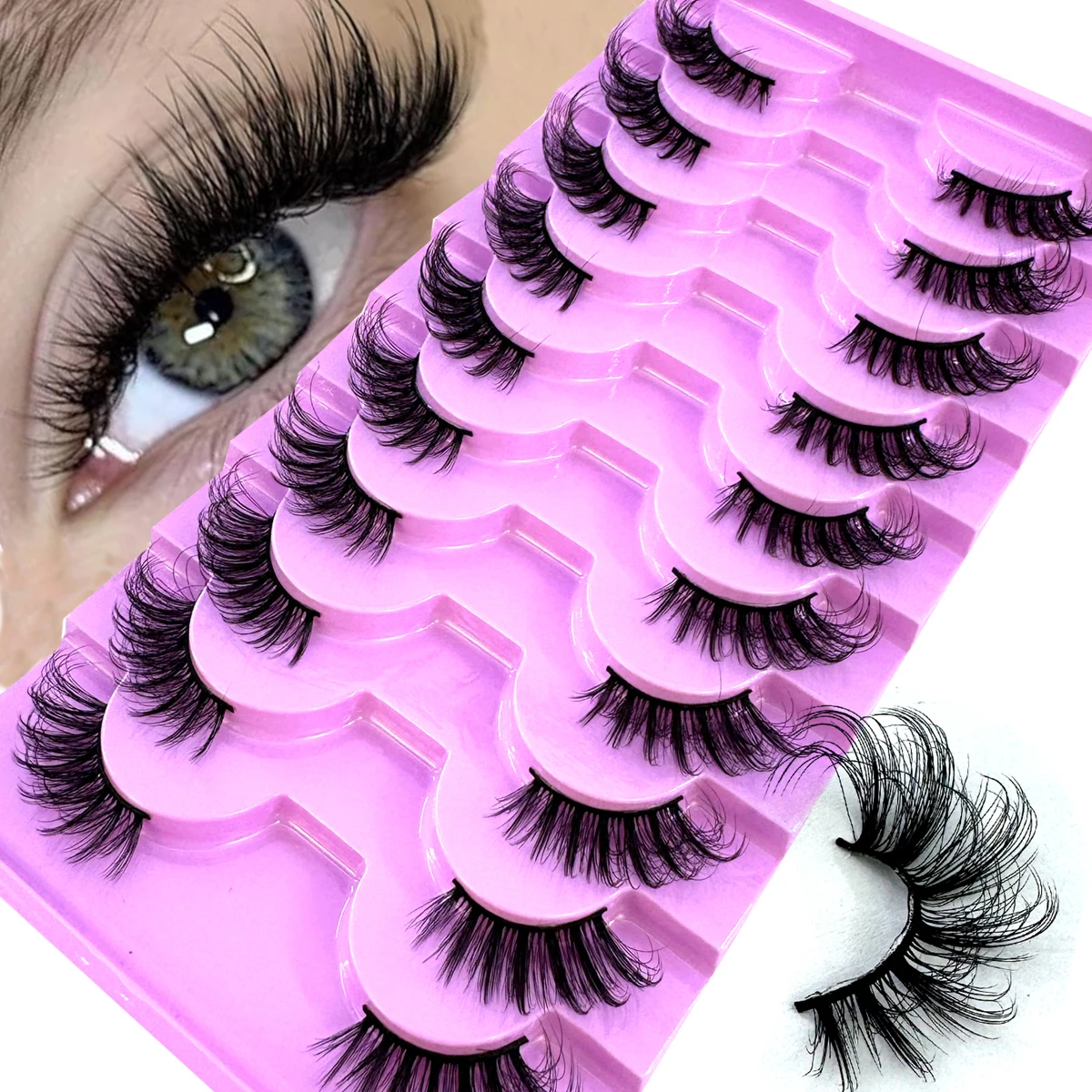 AMSDCN neue halbe Wimpern, 10  – Eyelash Extension Cat Eye Bewertung und Preis