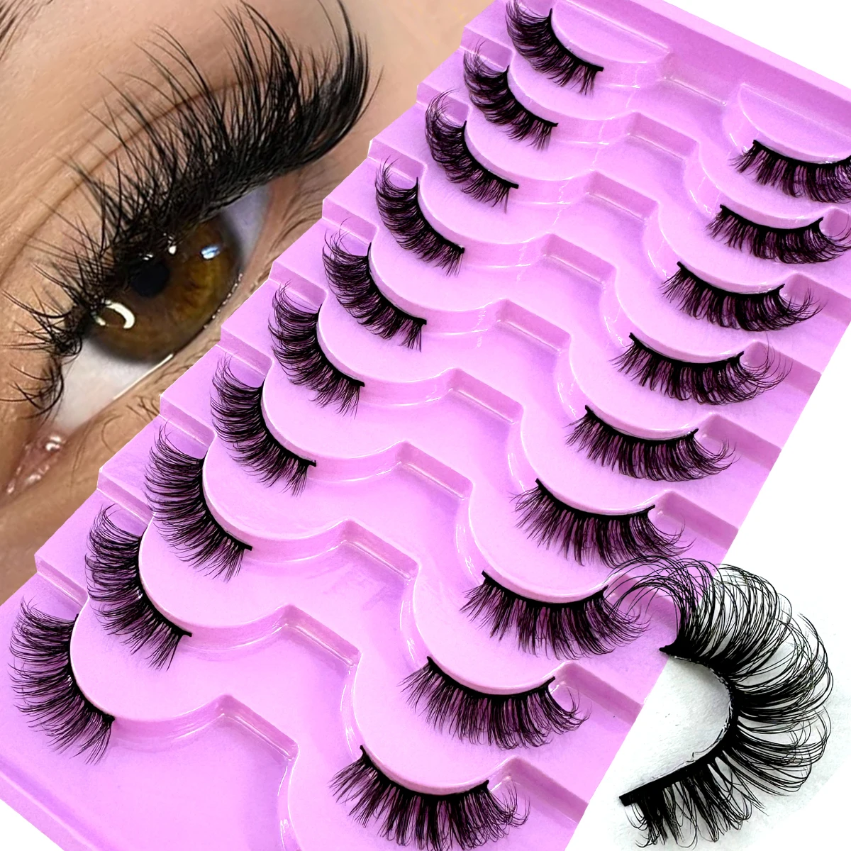 AMSDCN neue halbe Wimpern, 10  – Eyelash Extension Cat Eye Bewertung und Preis